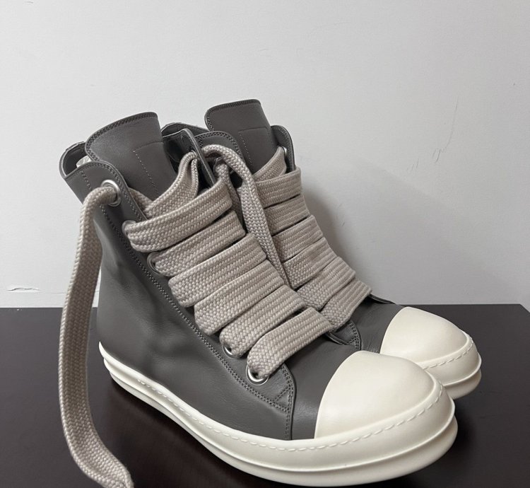 Rick Owens SS23 EDFU Leather Jumbo Laces Sneakers New 44