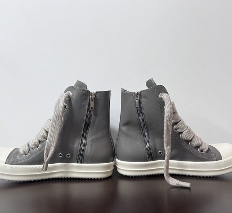Rick Owens SS23 EDFU Leather Jumbo Laces Sneakers New 44