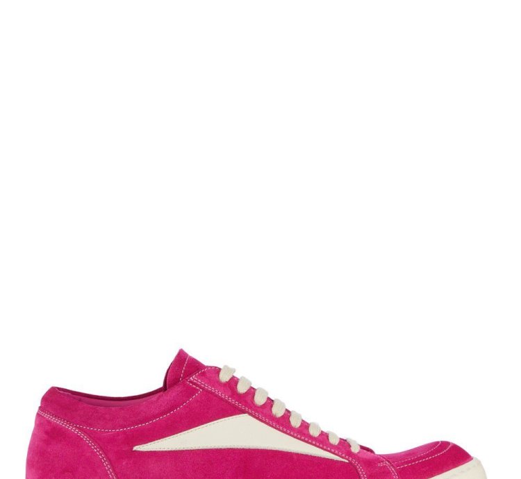 Rick Owens SS23 Edfu Vintage Hot Pink Suede Sneakers