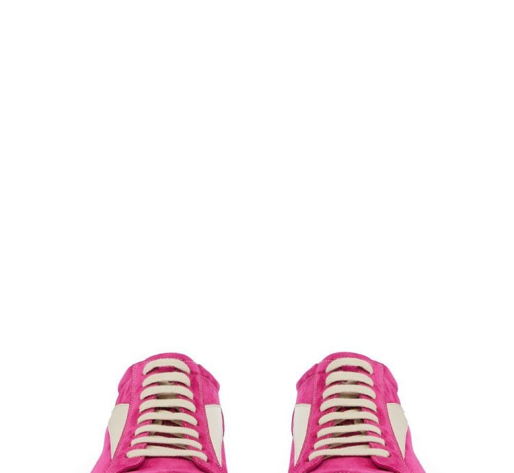 Rick Owens SS23 Edfu Vintage Hot Pink Suede Sneakers