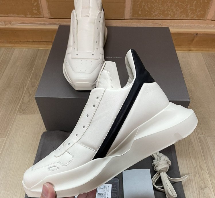 Rick Owens SS23 Geo Geth Runner Milk Black 42