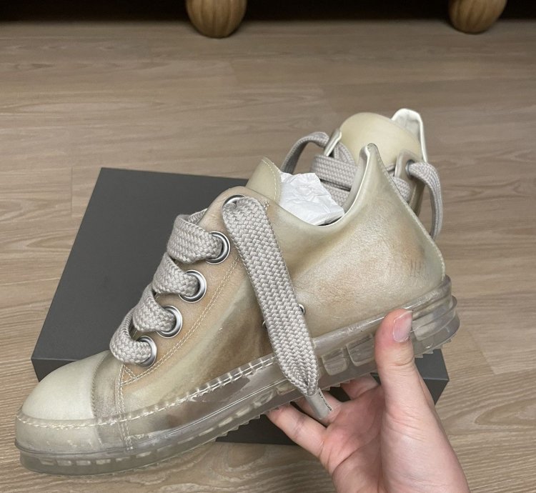 Rick Owens SS23 Jumbo Laced Ramones Low Transparent