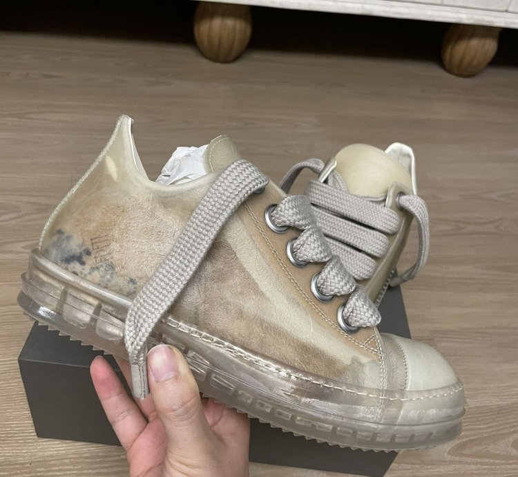 Rick Owens SS23 Jumbo Laced Ramones Low Transparent