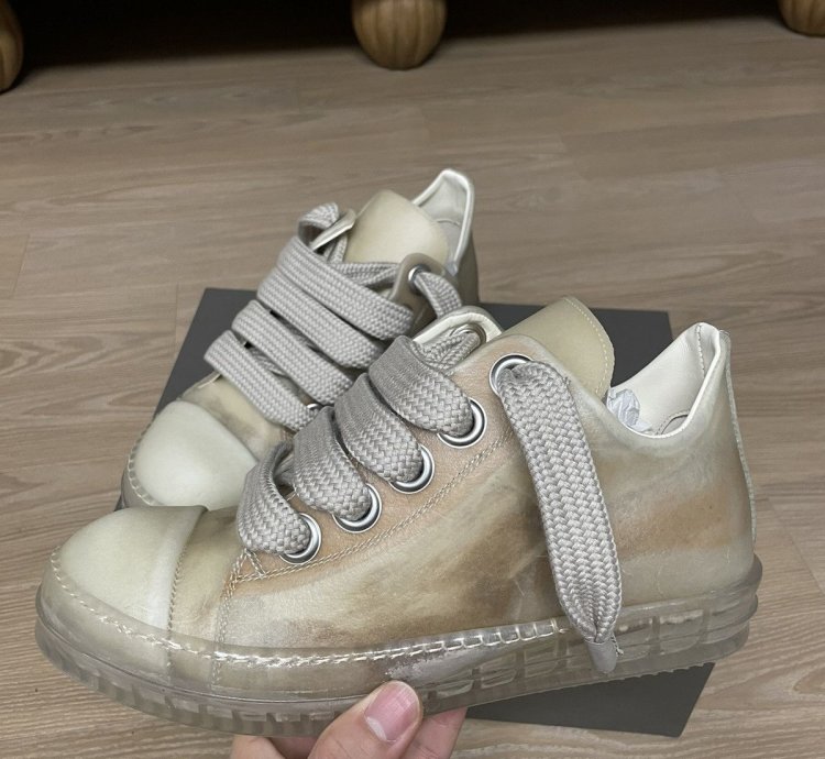 Rick Owens SS23 Jumbo Laced Ramones Low Transparent