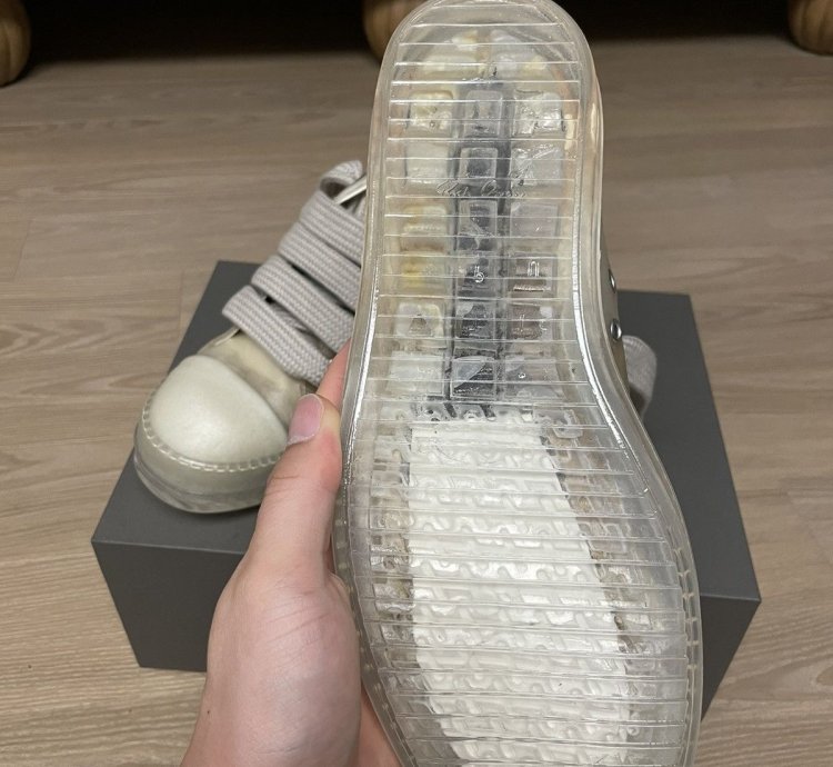 Rick Owens SS23 Jumbo Laced Ramones Low Transparent