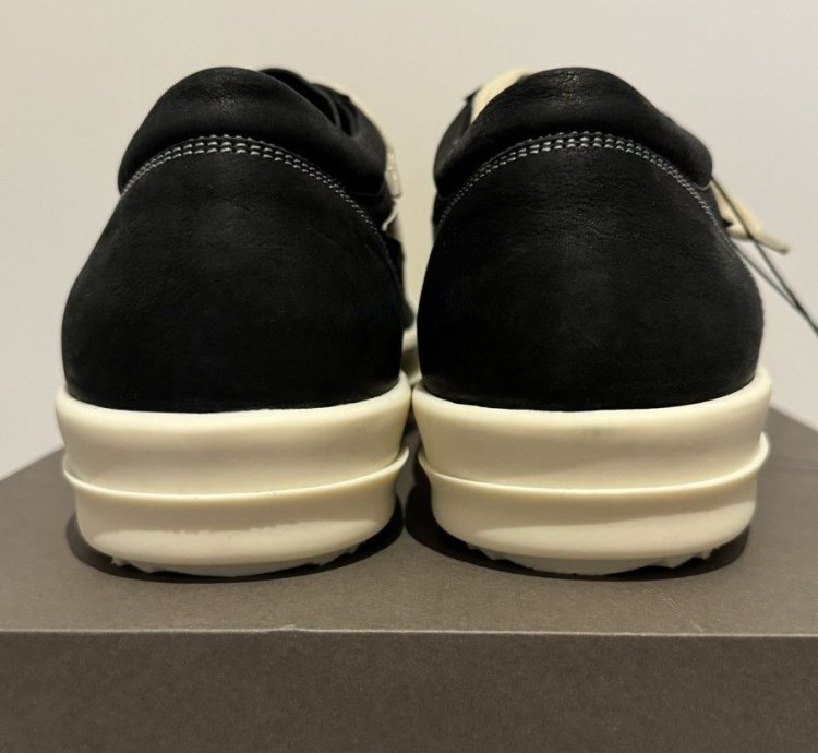 Rick Owens SS24 Lido Vans Vintage Sneaks (Black Milk)