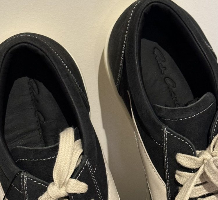 Rick Owens SS24 Lido Vans Vintage Sneaks (Black Milk)
