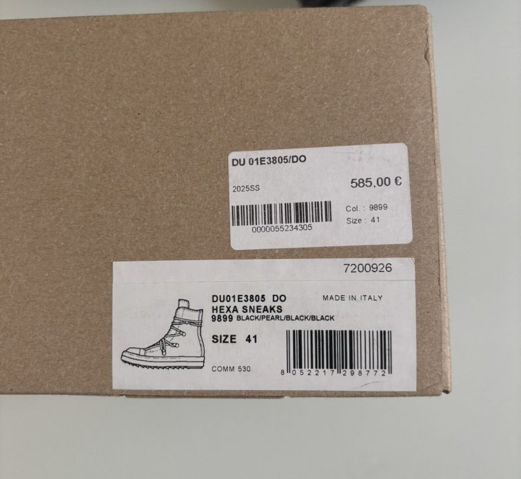 Rick Owens SS25 Hexagram High Top Ramones