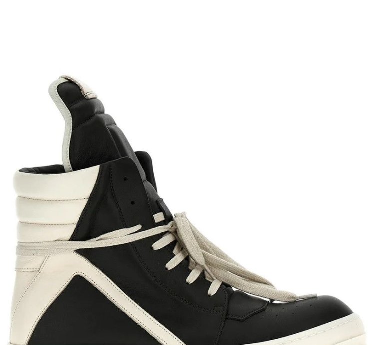 RICK OWENS SS25 HOLLYWOOD GEOBASKET IN BLACK MILK