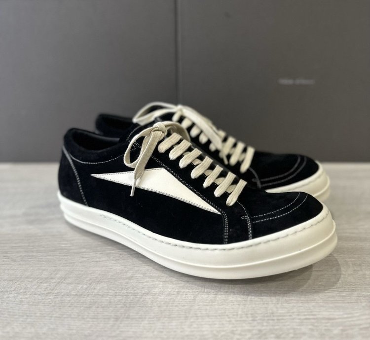 RICK OWENS STROBE SNEAKER VINTAGE BLACK SUEDE