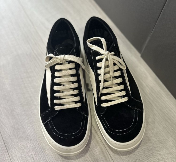 RICK OWENS STROBE SNEAKER VINTAGE BLACK SUEDE