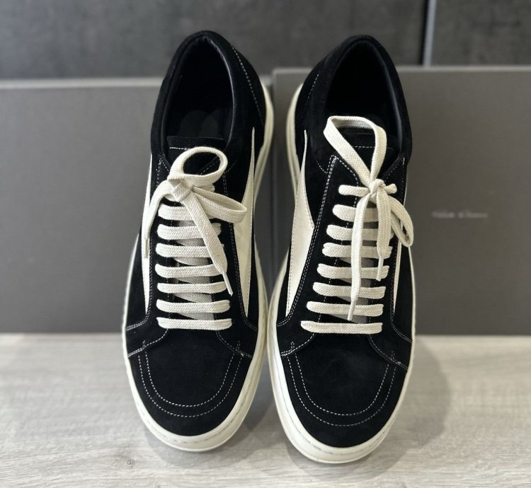 RICK OWENS STROBE SNEAKER VINTAGE BLACK SUEDE