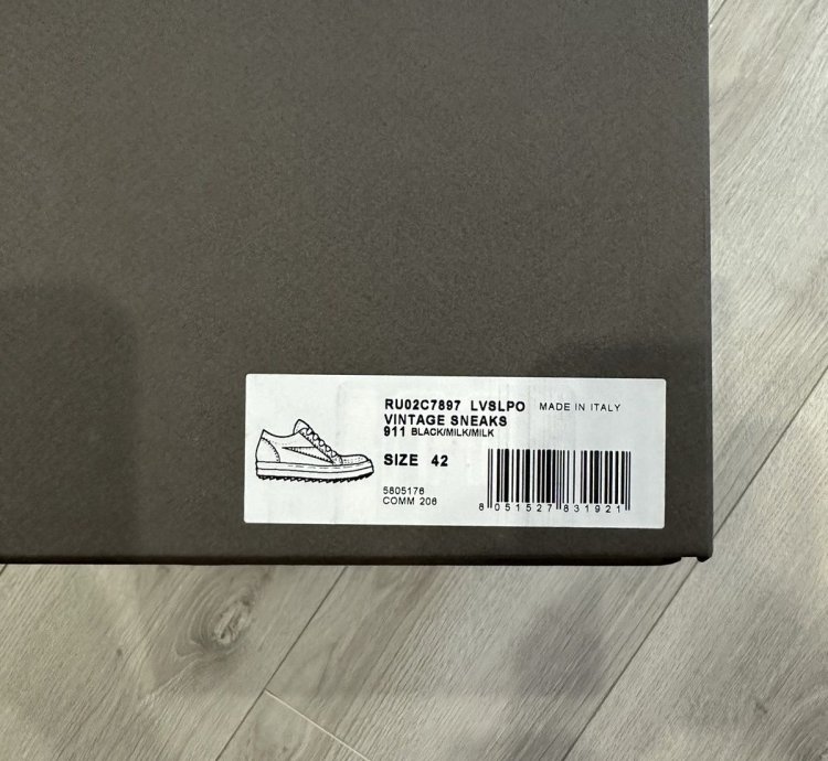 RICK OWENS STROBE SNEAKER VINTAGE BLACK SUEDE
