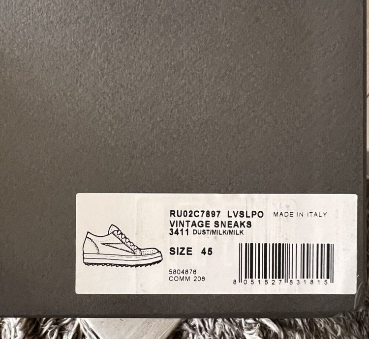 RICK OWENS STROBE SNEAKER VINTAGE DUST BROWN