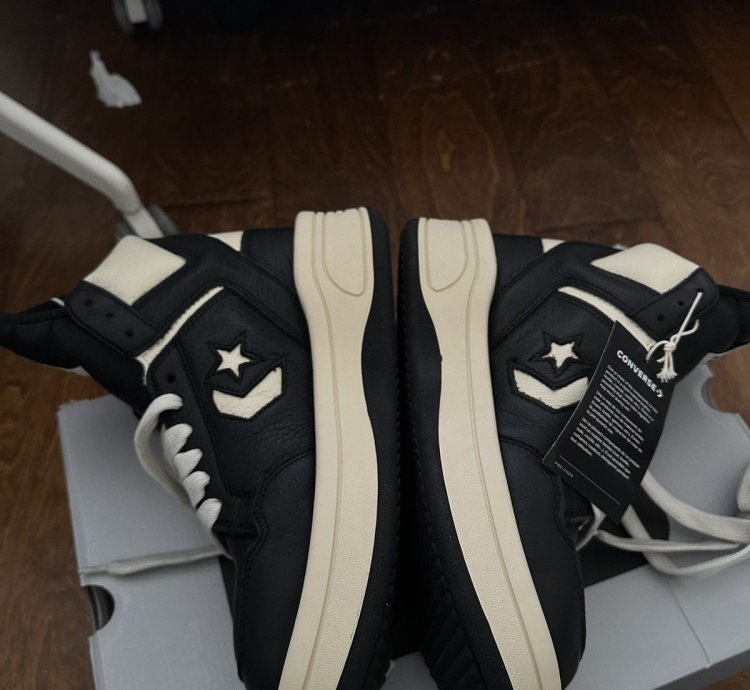 Rick Owens TURBOWPN Converse shoes in Black Cloud Cream