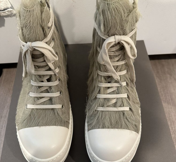 Rick owens unshaved leather fur Ramones dirty acid size 41