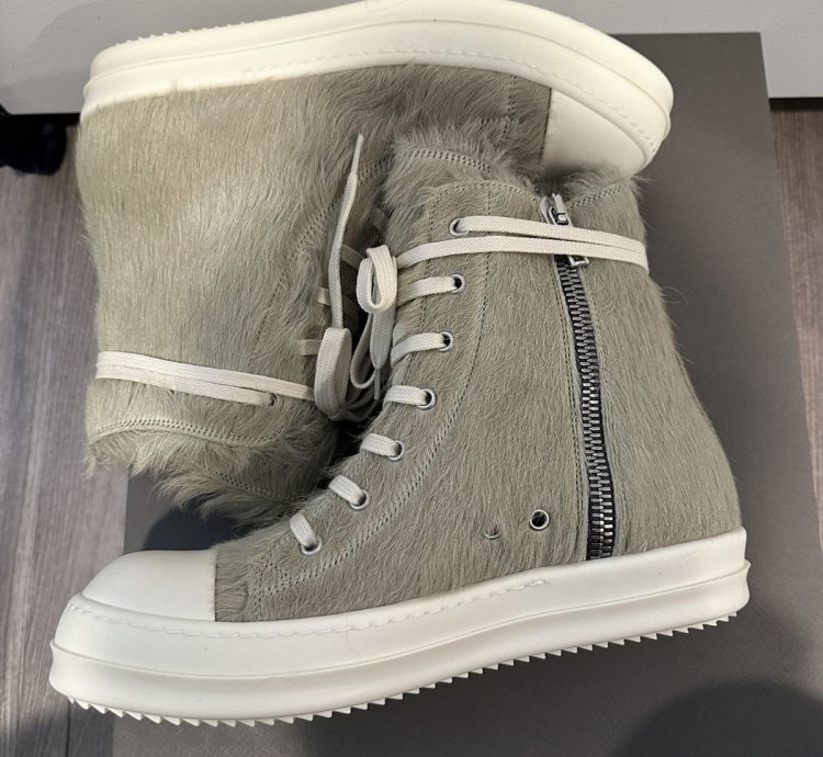 Rick owens unshaved leather fur Ramones dirty acid size 41