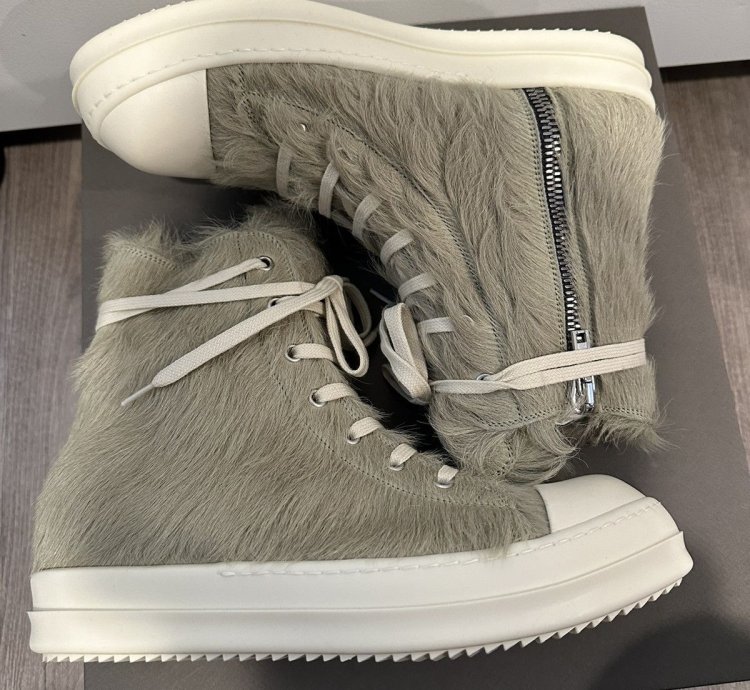 Rick owens unshaved leather fur Ramones dirty acid size 41