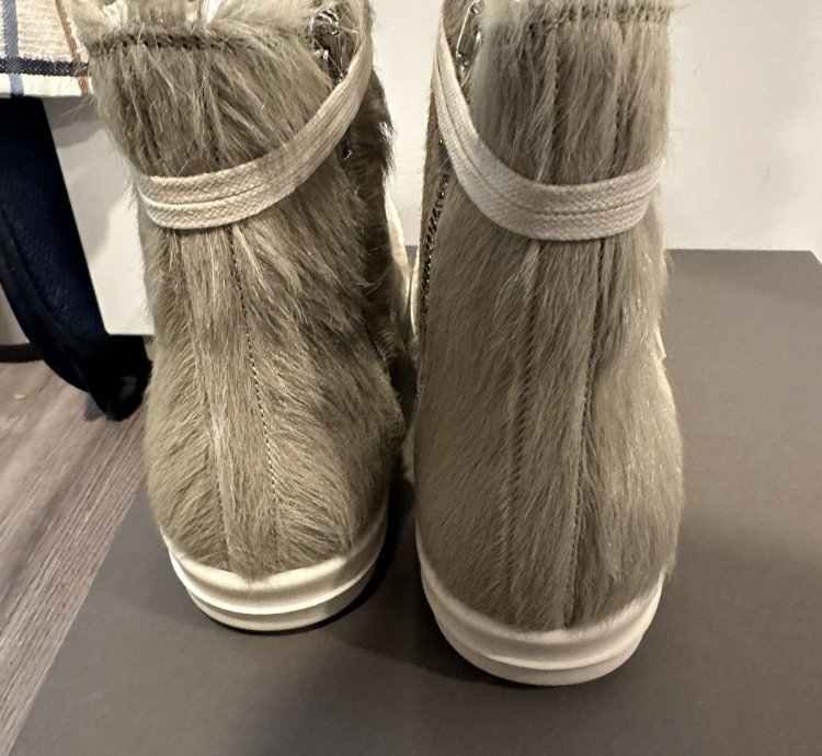 Rick owens unshaved leather fur Ramones dirty acid size 41
