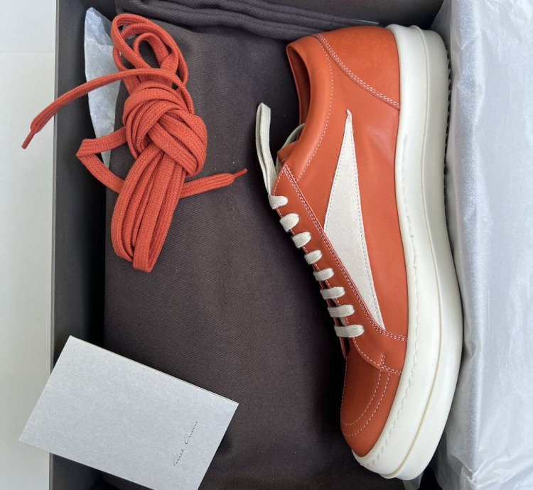 RICK OWENS VANS FW22 STROBE VINTAGE SNEAKER ORANGE