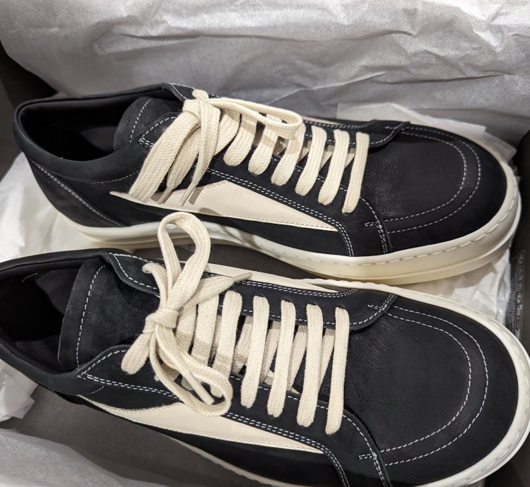 Rick Owens Vans waxy nubuck vintage sneaker black milk
