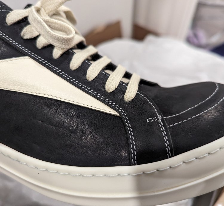 Rick Owens Vans waxy nubuck vintage sneaker black milk
