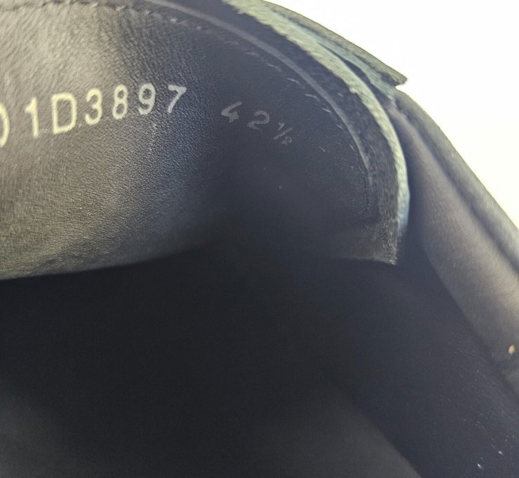 Rick Owens Vintage Black Grained Leather Sneakers New 42 5