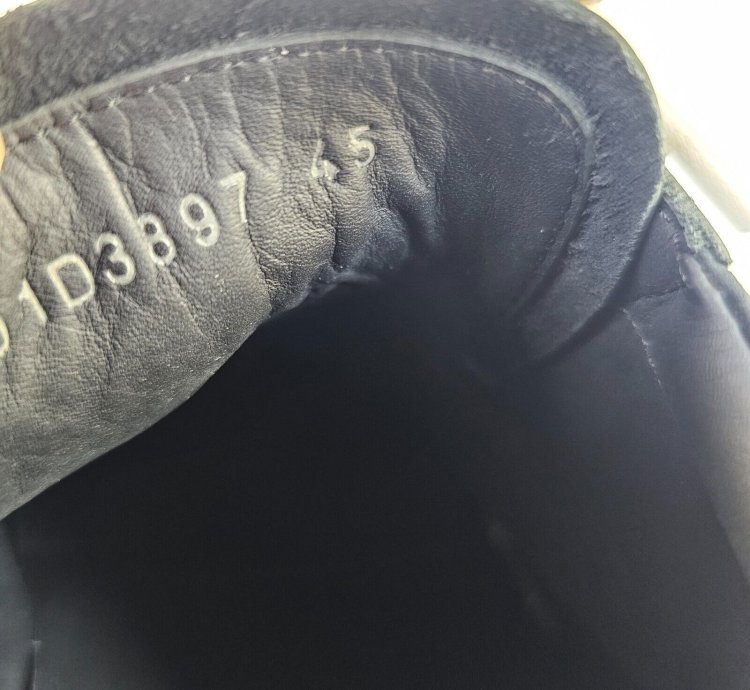 Rick Owens Vintage Black Grained Leather Sneakers New 45