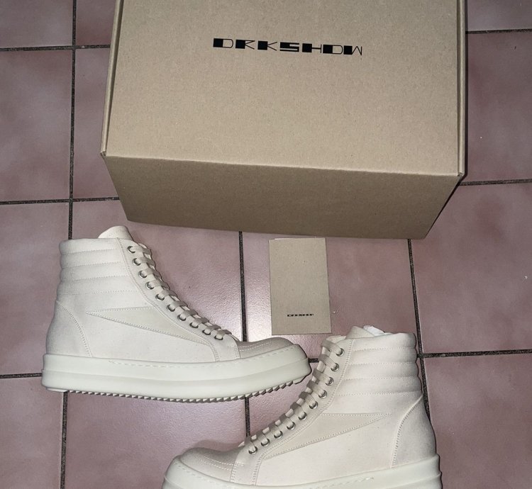 Rick Owens Vintage High Lido doeskin vans sneakers milk