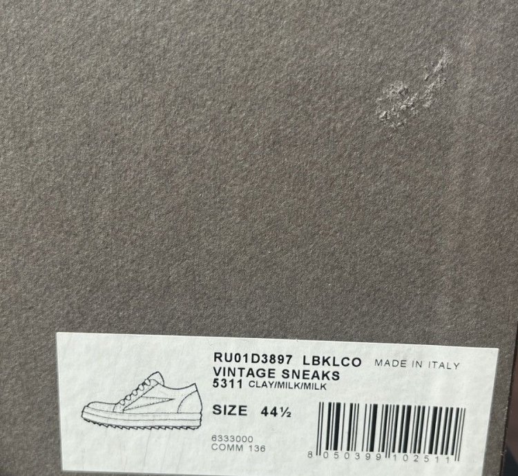 Rick Owens Vintage Leather Sneakers 11 5