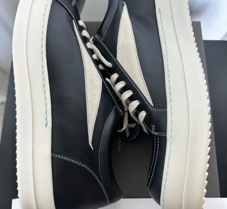 Rick Owens Vintage leather sneakers PELLE Black Ramones