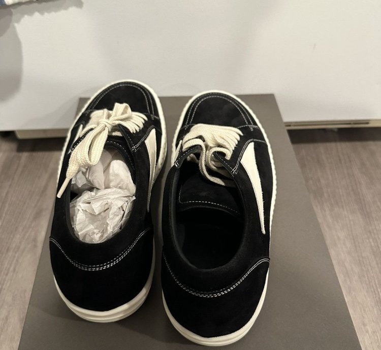 Rick Owens Vintage Low Vans Black Milk Size 39