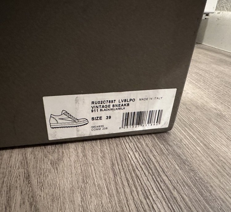 Rick Owens Vintage Low Vans Black Milk Size 39