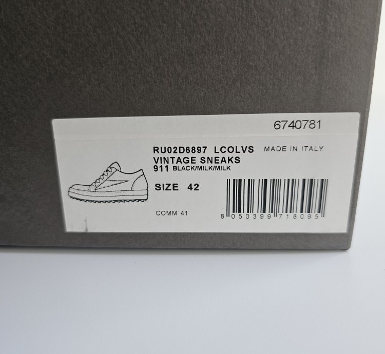 Rick Owens Vintage Porterville Black Sneakers New 42