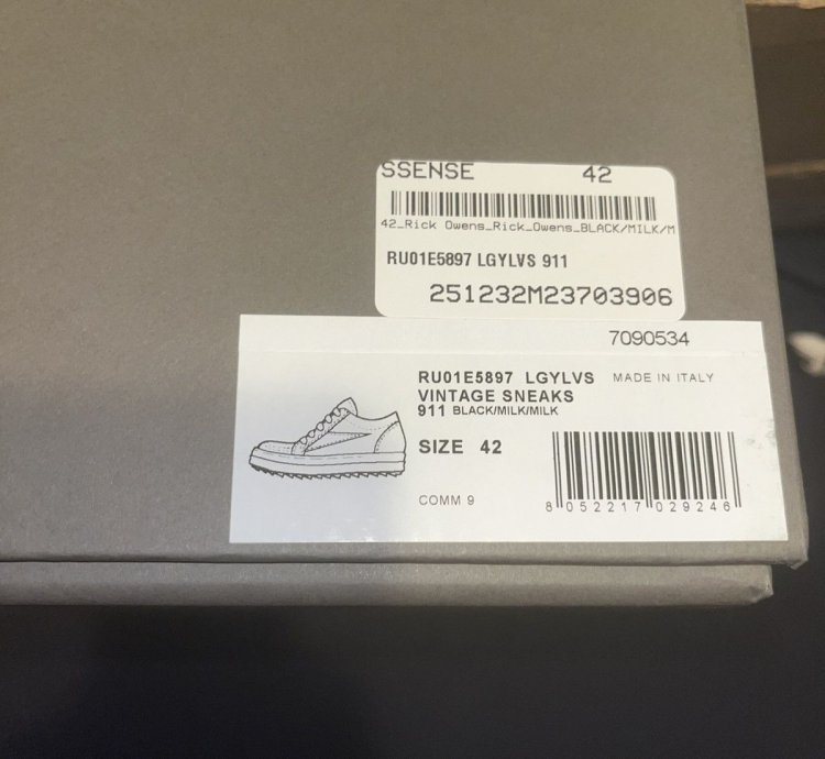 Rick Owens vintage sneakers vans New size 42
