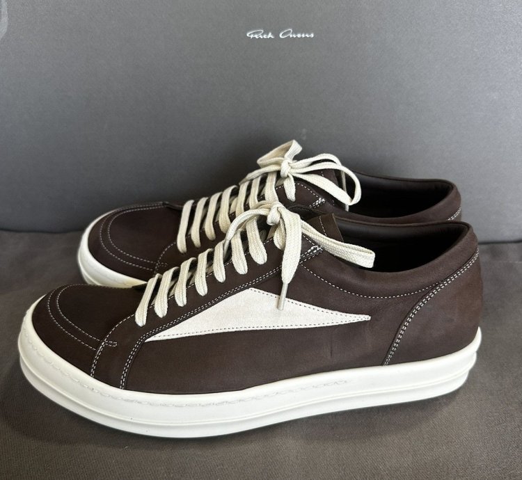 Rick Owens Vintage Sneaks in Brown leather SZ 42 NWB