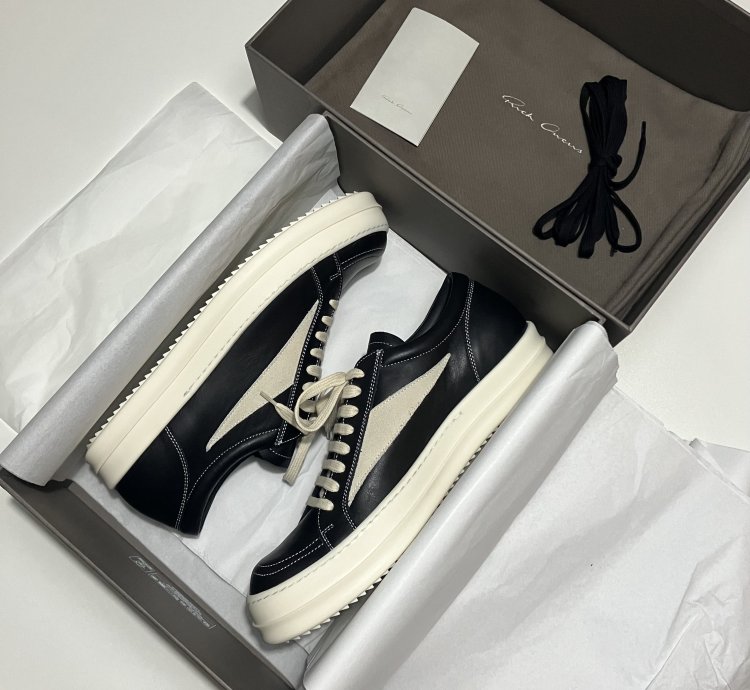 RICK OWENS Vintage Sneaks SS24 LIDO Leather Calf Velour Vans