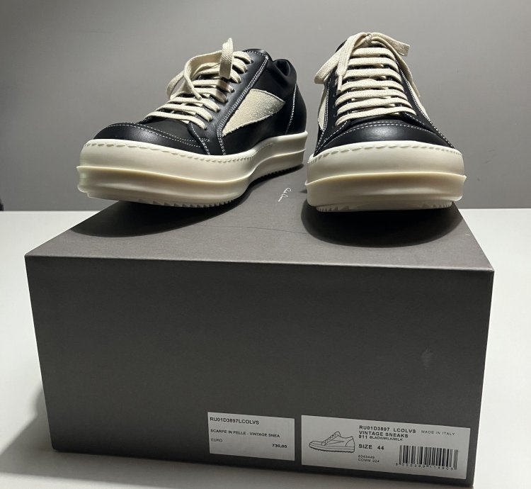 RICK OWENS Vintage Sneaks SS24 LIDO Leather Calf Velour Vans