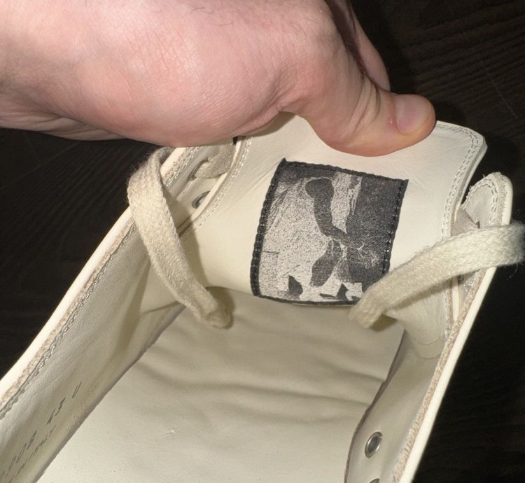 Rick Owens White Low Top Leather Sneakers 10 US