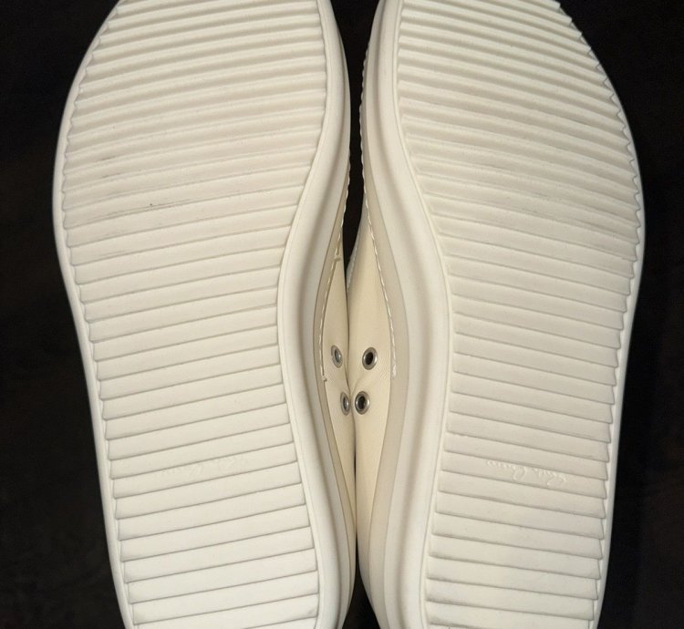 Rick Owens White Low Top Leather Sneakers 10 US