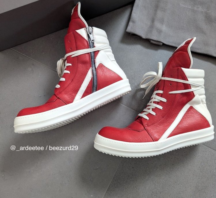 SAMPLE CARDINAL RED GEOBASKET SNEAKERS SS24 LIDO