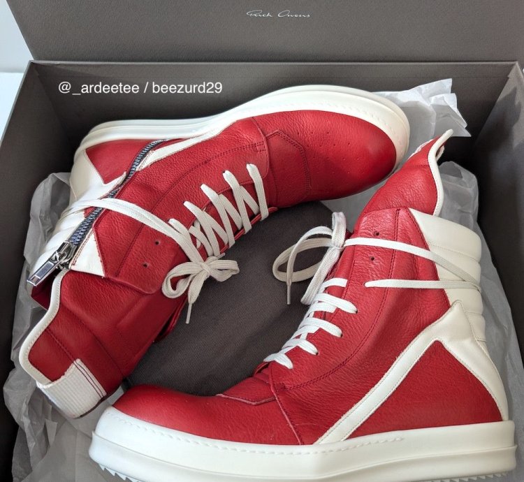 SAMPLE CARDINAL RED GEOBASKET SNEAKERS SS24 LIDO