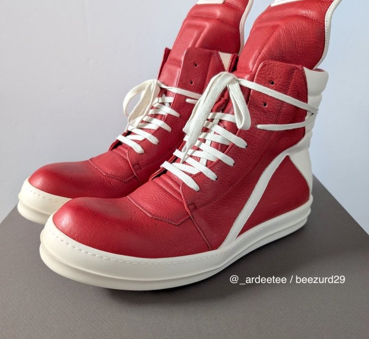 SAMPLE CARDINAL RED GEOBASKET SNEAKERS SS24 LIDO