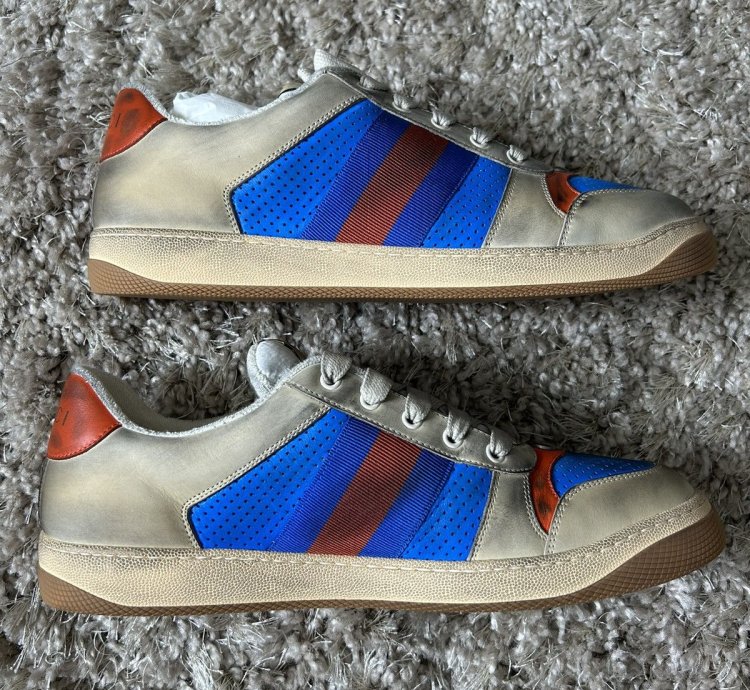 Screener Sneaker BRAND NEW Tan Blue Orange SIZE UK 12 US 13