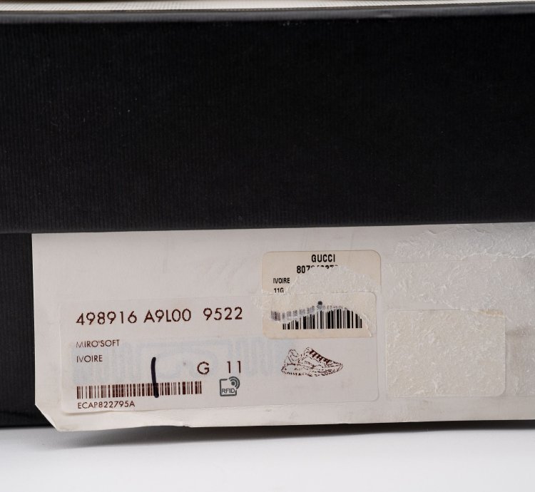 size 11G - Gucci Rhyton Distressed Sneaker Ivory Leather