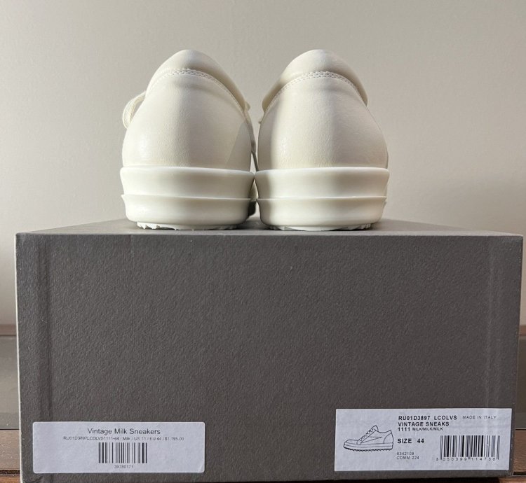 SS24 LIDO Rick Owens Milk Vans Vintage Sneaker Size 11
