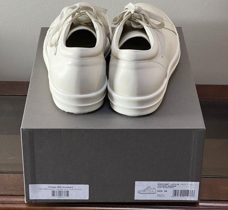 SS24 LIDO Rick Owens Milk Vans Vintage Sneaker Size 11