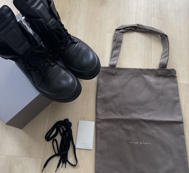 STEAL Rick Owens Triple Black Bumper Geobasket Sneakers