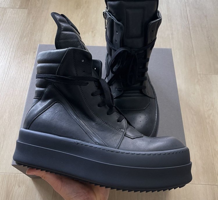 STEAL Rick Owens Triple Black Bumper Geobasket Sneakers