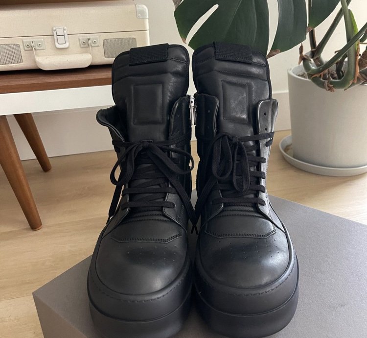 STEAL Rick Owens Triple Black Bumper Geobasket Sneakers